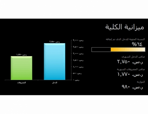 نموذج عمل ميزانية الكلية