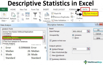 الإحصاء الوصفي في Excel