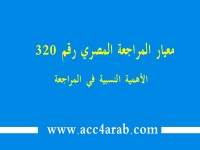 معيار المراجعة المصري رقم 320: الأهمية النسبية في المراجعة