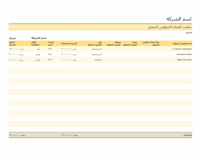 نموذج عمل لتعقب العملاء المحتملين