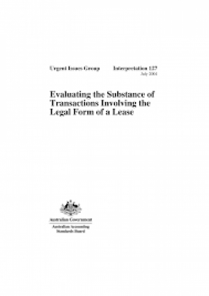 تفسير لجنة التفسيرات الدولية السابقة SIC 27&quot; تقويم جوهر المعاملات التي  تأخذ الشكل القانوني لعقد الإيجار&quot;
