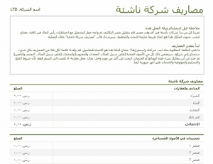 نموذج عمل مصاريف بدء التشغيل